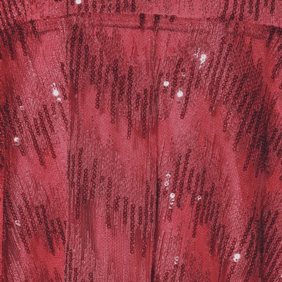 Shine My Way Red Sequin Backless Skater Dress - Picture 2 of 4